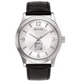 Bulova Men's Corporate Collection Round Black Leather Strap Watch